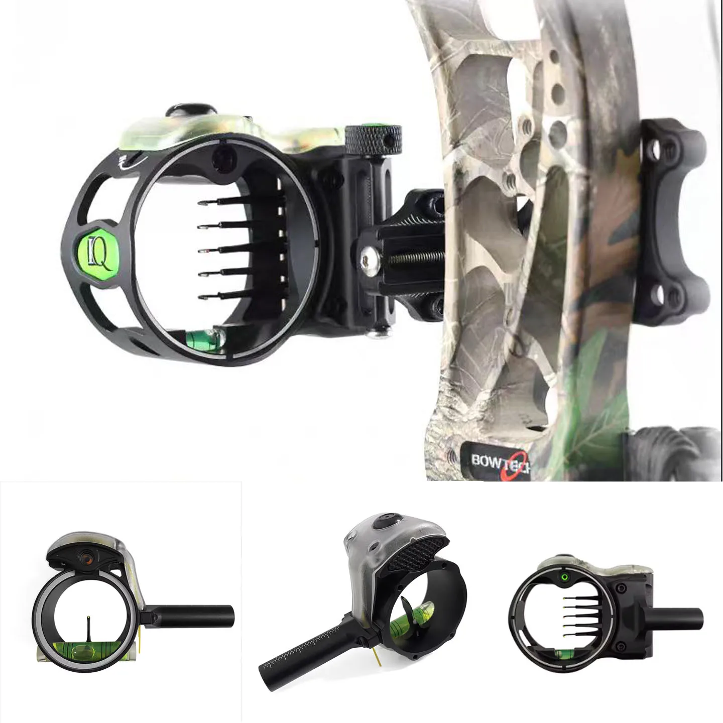 Compound Bow Sight 5 Pin Fiber Optic - 1 adet IQ 5 uçlu /