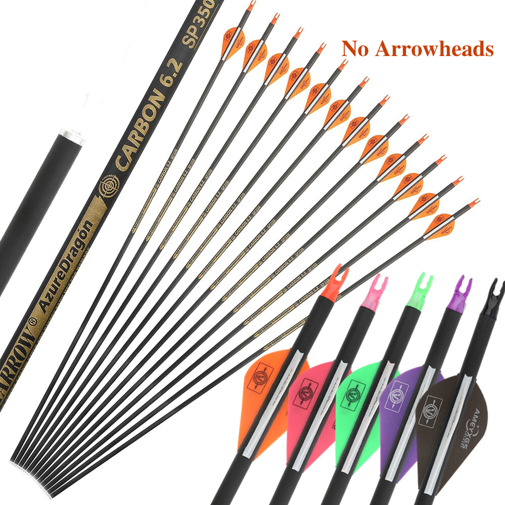 Carbon Arrows 30 Inch Spine 400 500 - Okçuluk Saf Karbon Oklar Spine 400/500/600/ID6.2mm