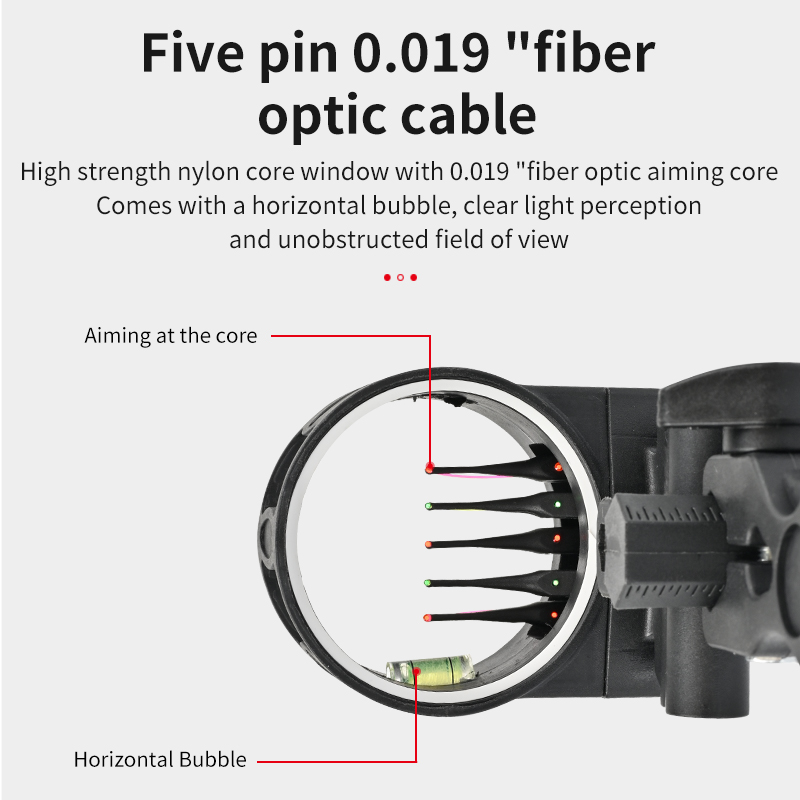 Compound Bow Sight 5 Pin Fiber Optic - Okçuluk Bileşik Yay Nişangahı 5 Pin