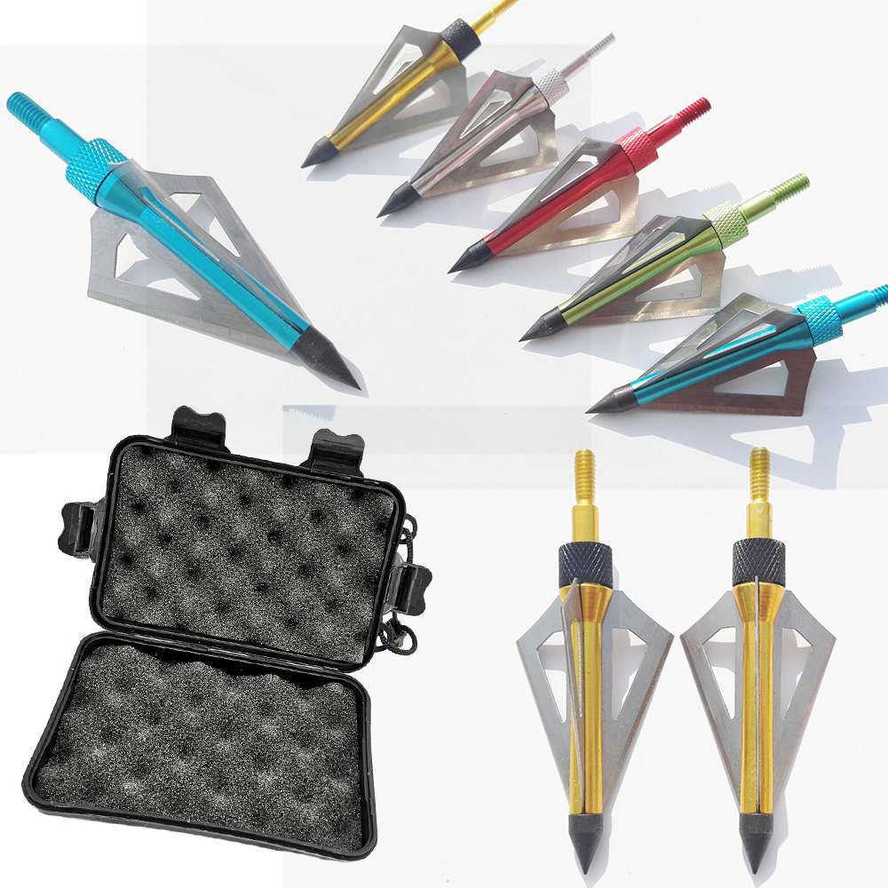 Broadheads 100 Grain 3 Blade Hunting - 12 adet okçuluk ok ucu 100
