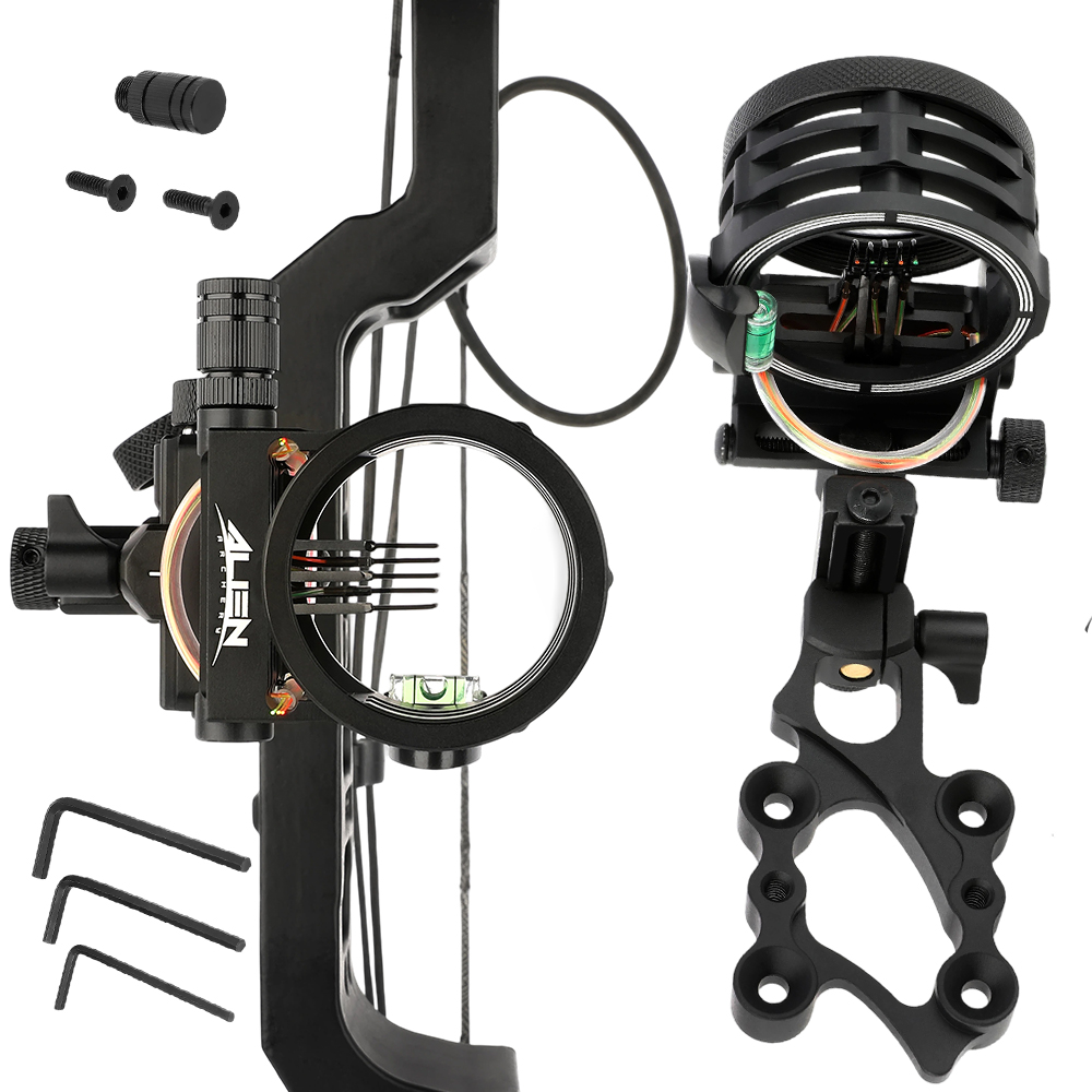 Compound Bow Sight 5 Pin Fiber Optic - Okçuluk Yay Nişangahı 5-Pimli Tasarım, 0.019