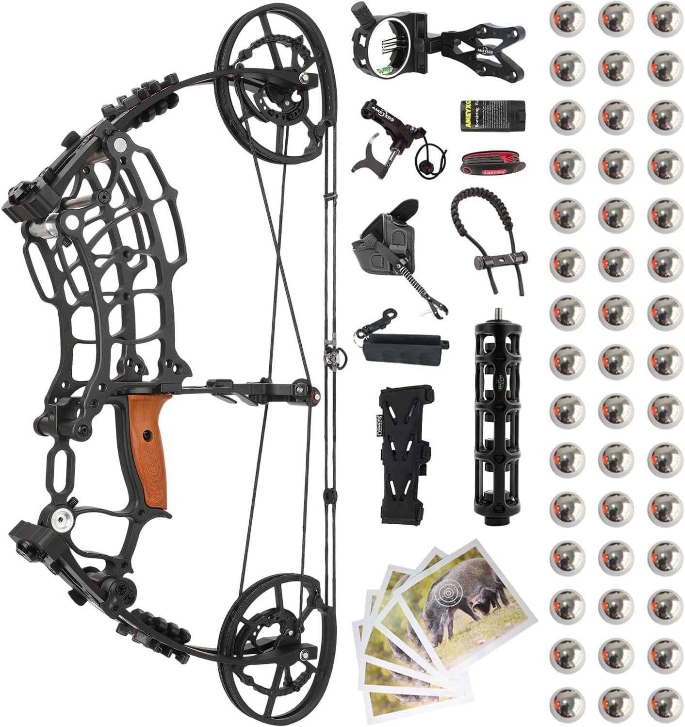 Compound Bow Hunting 30-70 Lbs - Çift Amaçlı Kompozit Yay Seti, 30-70