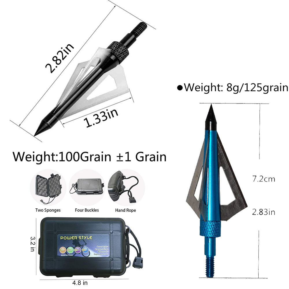 12 adet okçuluk Broadheads 3 s - Broadheads 100 Grain 3 Blade Hunting incelemesi ve fiyatı