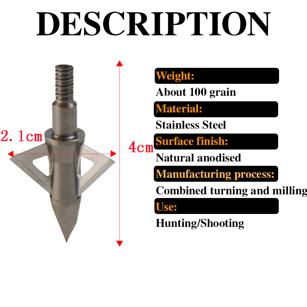 12 adet 100 Grain Ok Ucu Pasla - Broadheads 100 Grain 3 Blade Hunting incelemesi ve fiyatı