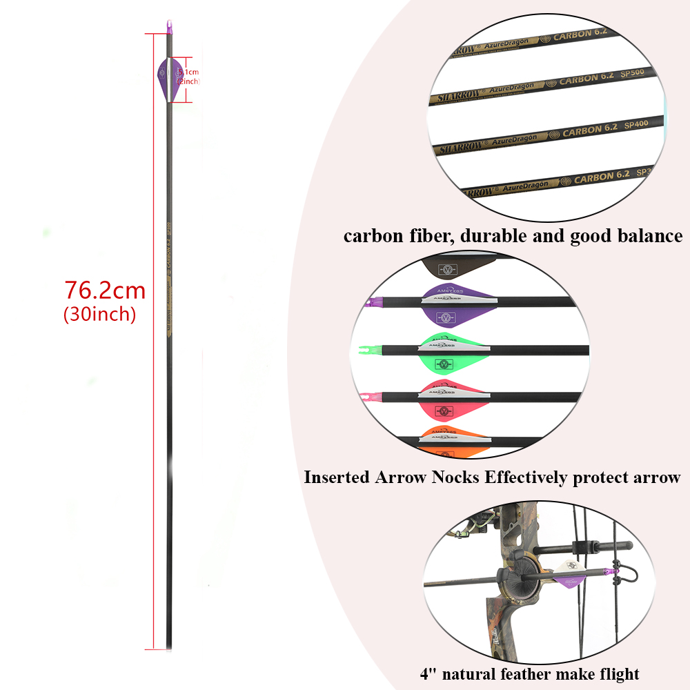 Okçuluk Saf Karbon Oklar Spine - Carbon Arrows 30 Inch Spine 400 500 incelemesi ve fiyatı