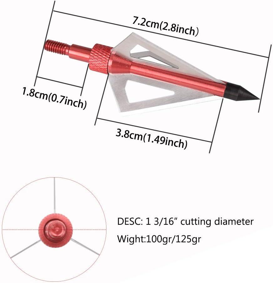 Avcılık Broadheads 3 Bıçak Okç - Broadheads 100 Grain 3 Blade Hunting incelemesi ve fiyatı