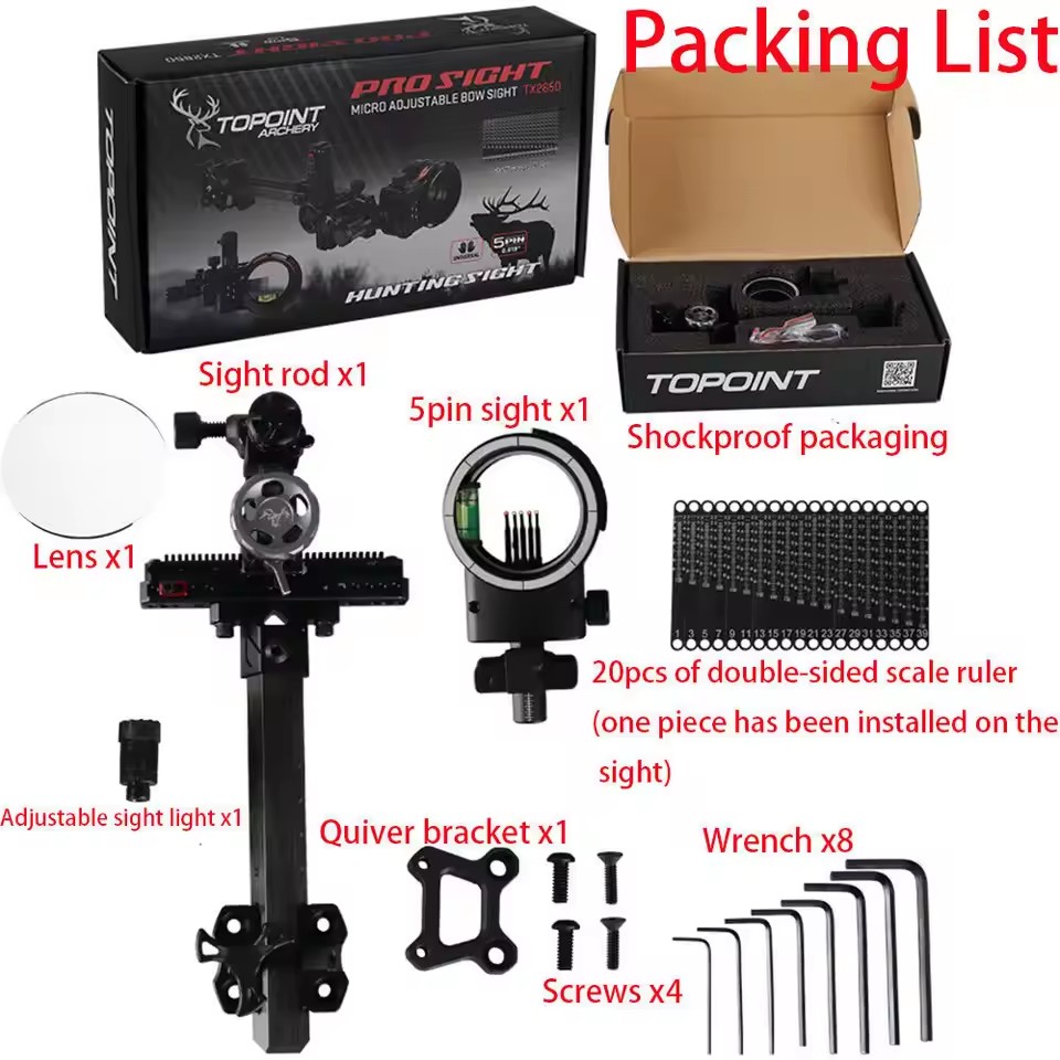 Okçuluk Bileşik Yay nişangahı  - Compound Bow Sight 5 Pin Fiber Optic incelemesi ve fiyatı