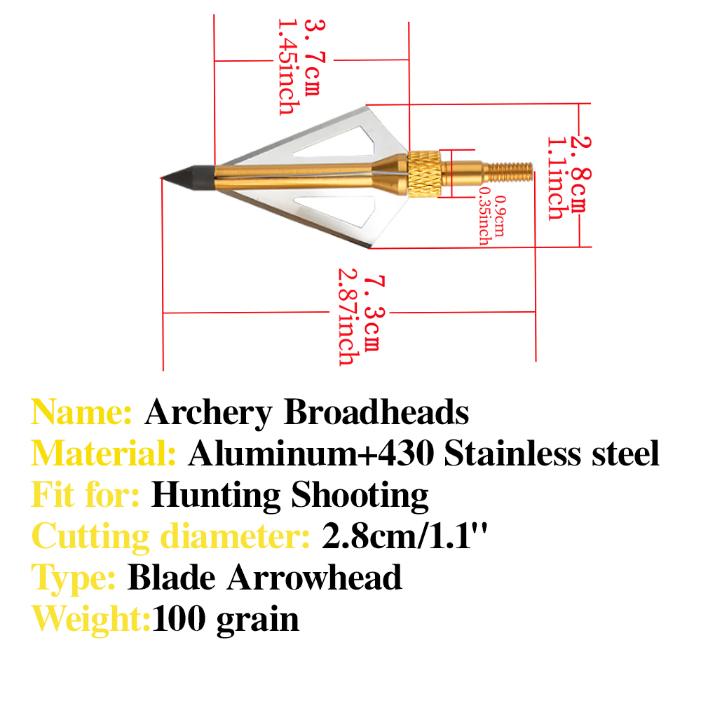 12 adet okçuluk ok ucu 100 tan - Broadheads 100 Grain 3 Blade Hunting incelemesi ve fiyatı