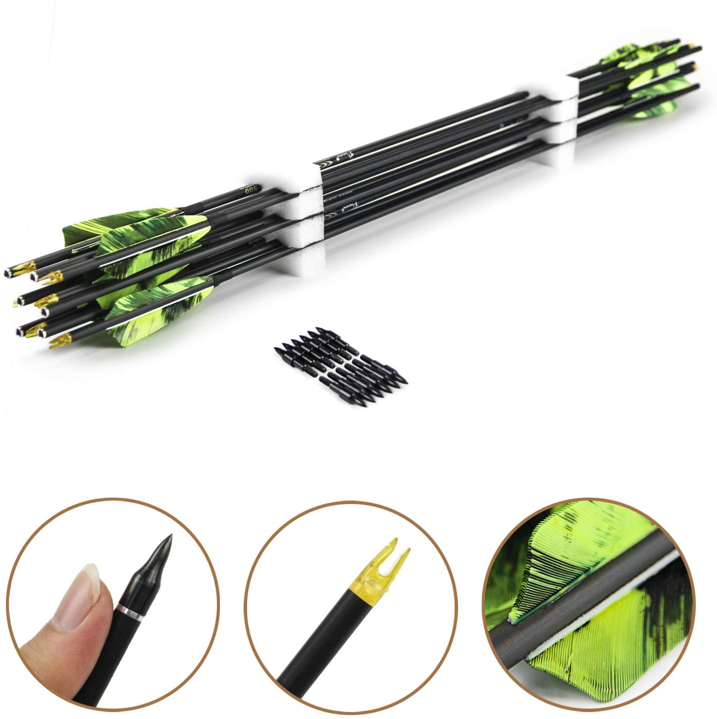 Pinals okçuluk karbon oklar om - Carbon Arrows 30 Inch Spine 400 500 incelemesi ve fiyatı