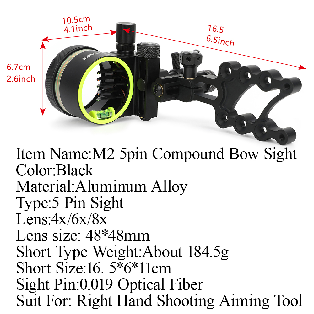 Okçuluk 5 Pin Kısa/Uzun Okçulu - Compound Bow Sight 5 Pin Fiber Optic incelemesi ve fiyatı