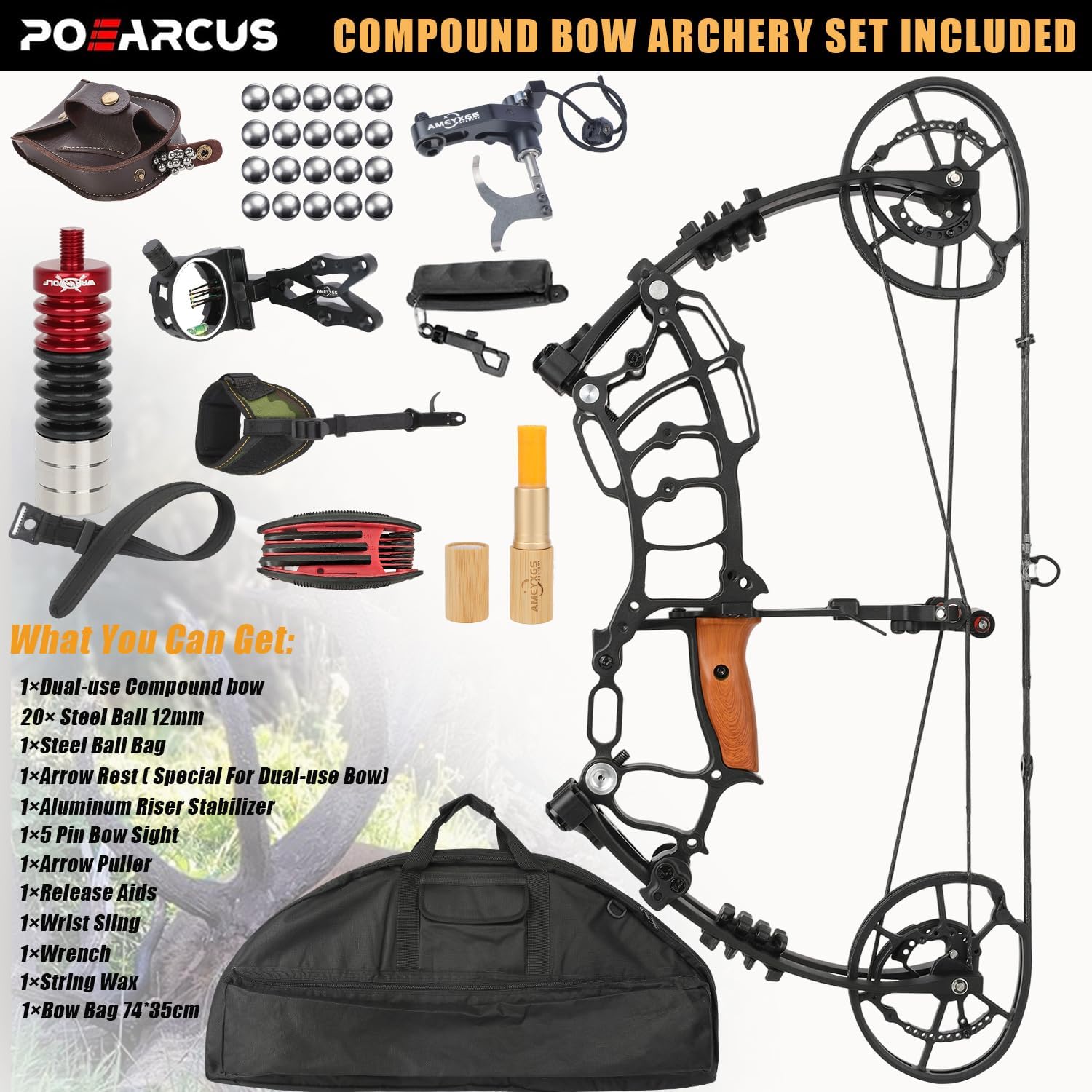 Çift Amaçlı Kompozit Yay Seti, - Compound Bow Hunting 30-70 Lbs incelemesi ve fiyatı