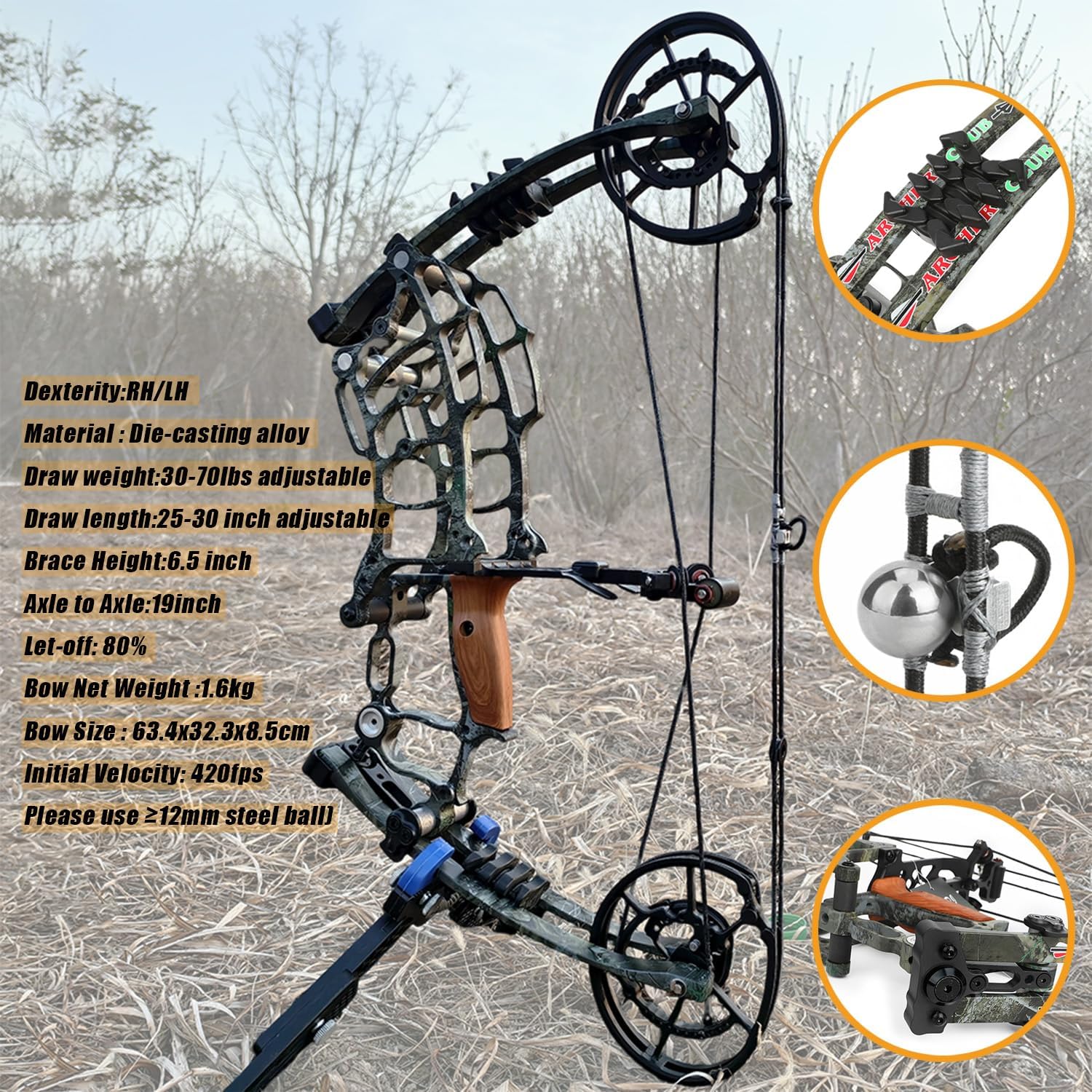 Çift Amaçlı Kompozit Yay Seti, - Compound Bow Hunting 30-70 Lbs incelemesi ve fiyatı