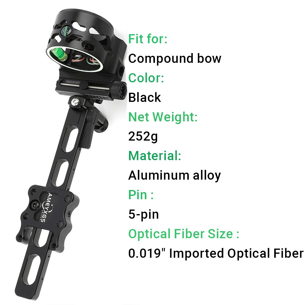 5 Pimli Bileşik Yay Nişangahı  - Compound Bow Sight 5 Pin Fiber Optic incelemesi ve fiyatı