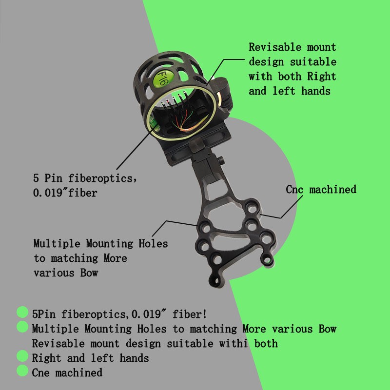 F16 Bileşik Yay Nişangahı Ayar - Compound Bow Sight 5 Pin Fiber Optic incelemesi ve fiyatı