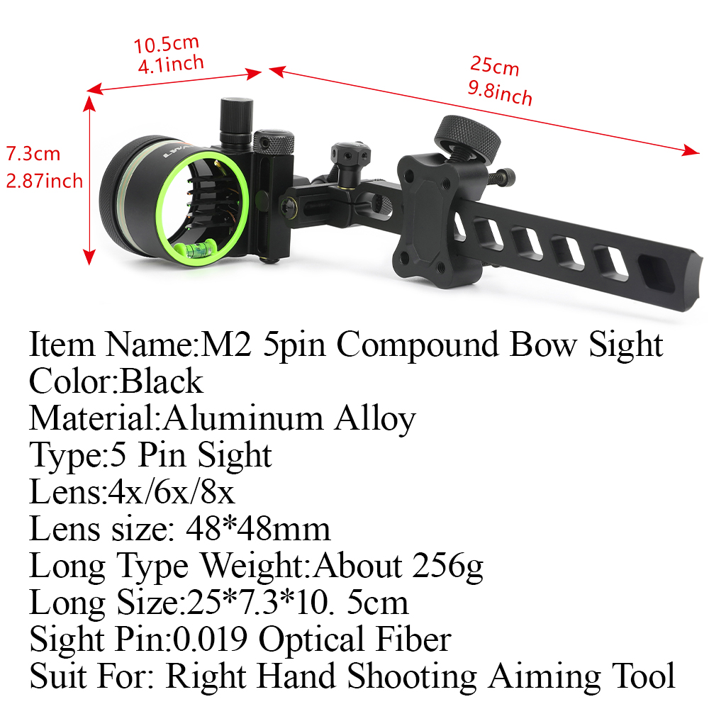 ‌ 4X 6X 8X Lensli Bileşik Yay  - Compound Bow Sight 5 Pin Fiber Optic incelemesi ve fiyatı