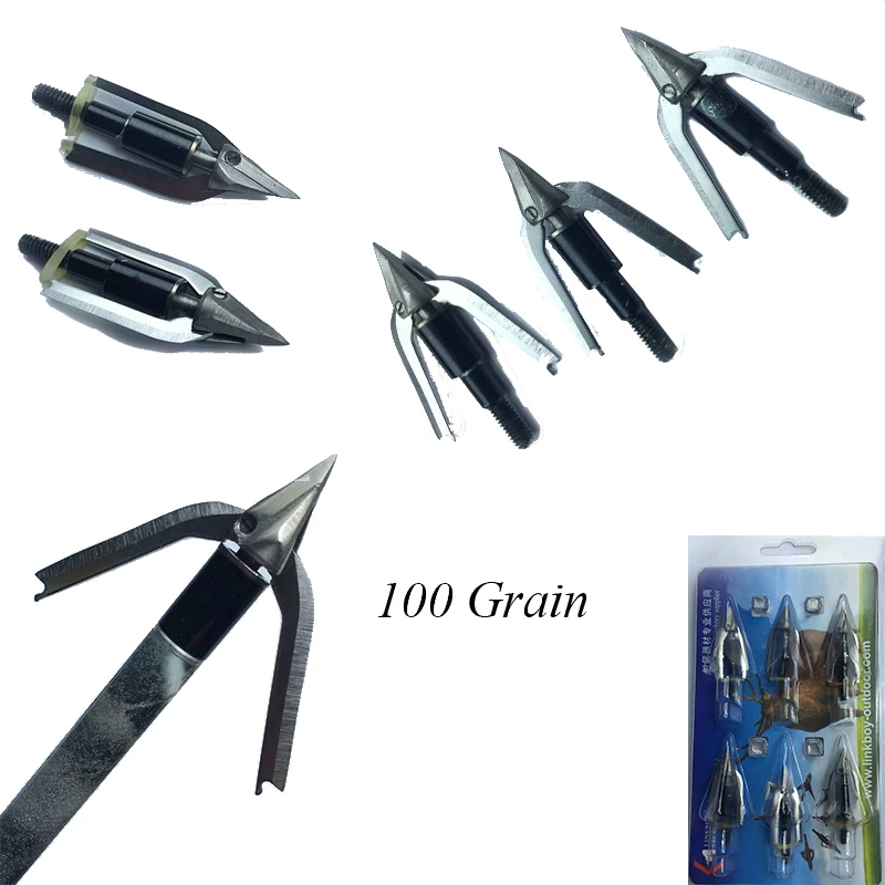 Okçuluk 3/6 adet Dönme Et Aray - Broadheads 100 Grain 3 Blade Hunting incelemesi ve fiyatı